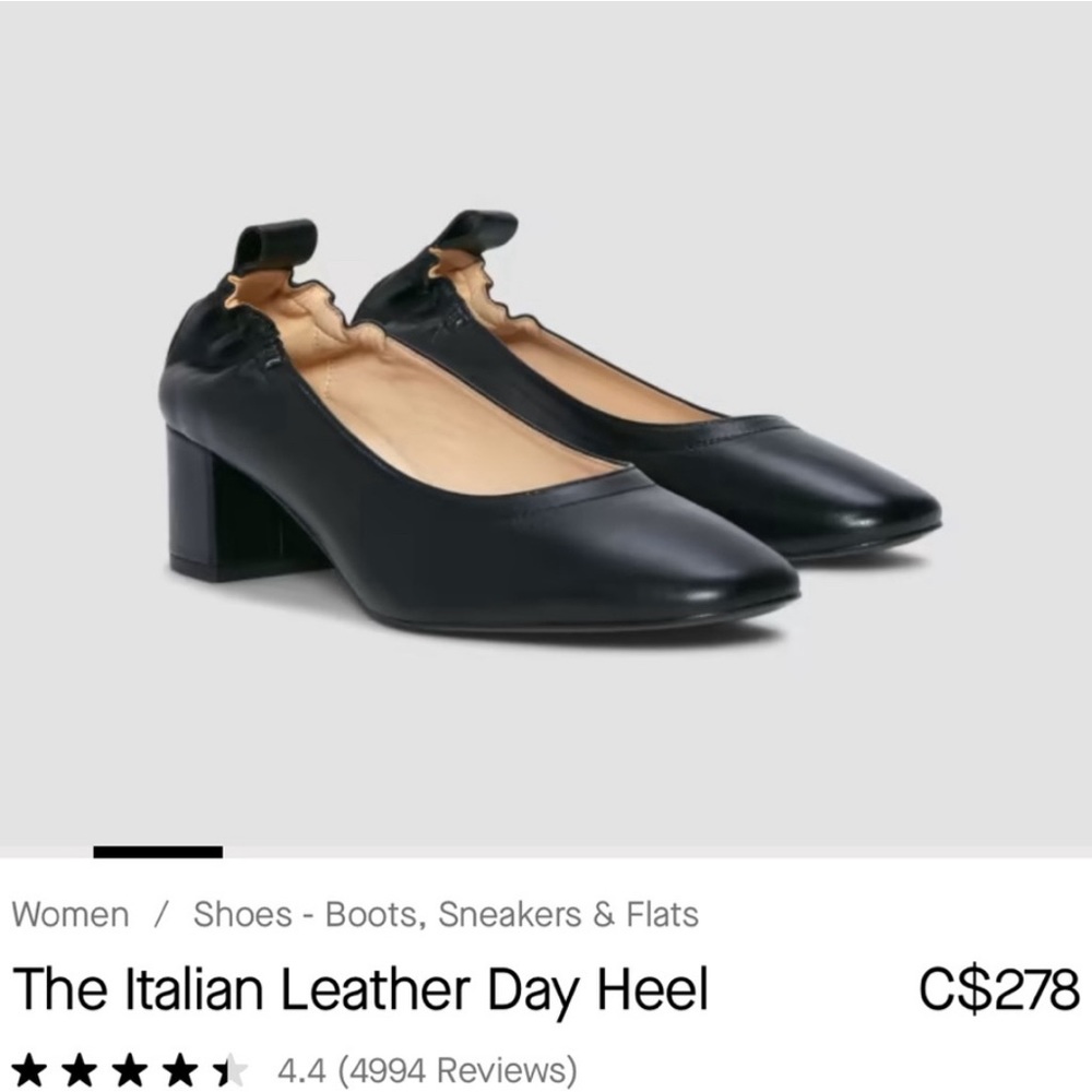 Everlane Black Italian Leather Day Heel